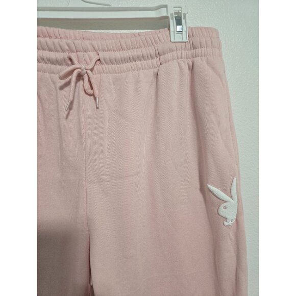 PLAYBOY Logo Sweatpants In Pink Color Size Medium - Picture 2 of 5